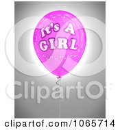 Clipart Pink 3d Its A Girl Balloon 2 Royalty Free CGI Illustration by stockillustrations