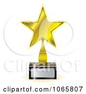Clipart 3d Golden Star Trophy Award Royalty Free Vector Illustration by michaeltravers #COLLC1065807-0111