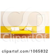 Poster, Art Print Of 3d Yellow Sofa With White Pillows