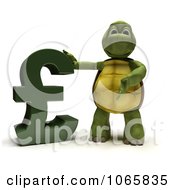 Poster, Art Print Of 3d Tortoise With A Lira Symbol