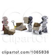 Poster, Art Print Of 3d Warehouse Robot Workers