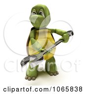 Poster, Art Print Of 3d Tortoise Holding A Wrench