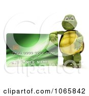 Poster, Art Print Of 3d Tortoise With A Green Credit Card