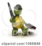Poster, Art Print Of 3d Tortoise Walking With A Briefcase And Umbrella