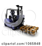 3d Robot Moving A Pallet On A Forklift