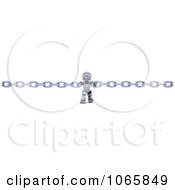 Poster, Art Print Of 3d Robot Holding Two Chains Together