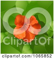 Poster, Art Print Of 3d Hibiscus Flower And Leaves