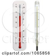 Clipart 3d Medical And Weather Thermometers Royalty Free Vector Illustration by elaineitalia