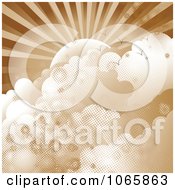Poster, Art Print Of Sepia Halftone Sun And Clouds