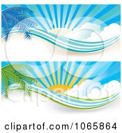 Poster, Art Print Of Palm Tree And Sunshine Website Banners