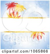 Poster, Art Print Of Palm Tree Text Bar On Blue Background