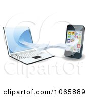 Poster, Art Print Of 3d Laptop And Smart Phone Connecting On A Wifi Network