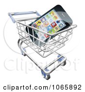 3d Cell Phone In A Shopping Cart