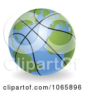 Clipart 3d Basketball Globe Royalty Free Vector Illustration