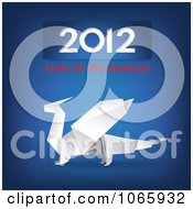Clipart Blue Origami Year Of The Dragon Royalty Free Vector Illustration