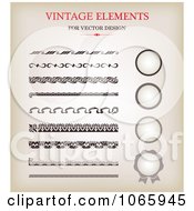 Clipart Vintage Rules And Circles Royalty Free Vector Illustration