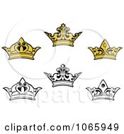 Clipart Crown Icons 7 Royalty Free Vector Illustration