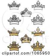 Clipart Crown Icons 2 Royalty Free Vector Illustration