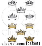 Clipart Crown Icons 6 Royalty Free Vector Illustration