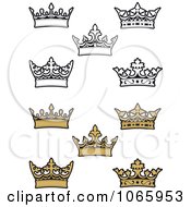 Clipart Crown Icons 1 Royalty Free Vector Illustration