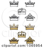 Clipart Crown Icons 3 Royalty Free Vector Illustration