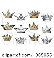 Clipart Crown Icons 4 Royalty Free Vector Illustration