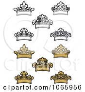 Clipart Crown Icons 5 Royalty Free Vector Illustration