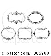 Clipart Floral Black And White Frames 12 Royalty Free Vector Illustration