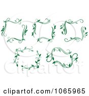 Clipart Green Floral Frames Royalty Free Vector Illustration