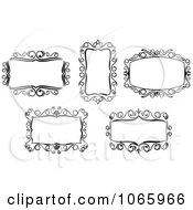 Clipart Floral Black And White Frames 2 Royalty Free Vector Illustration