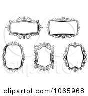 Clipart Floral Black And White Frames 10 Royalty Free Vector Illustration
