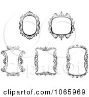 Clipart Floral Black And White Frames 13 Royalty Free Vector Illustration
