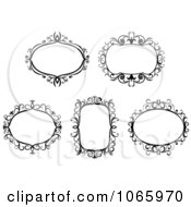 Clipart Floral Black And White Frames 4 Royalty Free Vector Illustration