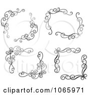 Clipart Floral Black And White Frames 7 Royalty Free Vector Illustration