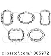 Clipart Floral Black And White Frames 11 Royalty Free Vector Illustration