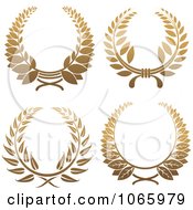 Clipart Gold Laurel Wreaths 2 Royalty Free Vector Illustration