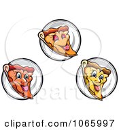 Clipart Happy Pizza Slices Royalty Free Vector Illustration