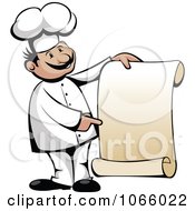 Poster, Art Print Of Chef Holding A Scroll Menu