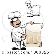 Poster, Art Print Of Chefs Holding Scroll Menus