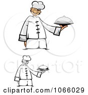 Poster, Art Print Of Asian Chefs Holding Platters