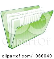 Transparent Green File Folder And Documents