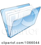 Poster, Art Print Of Transparent Blue File Folder And Documents