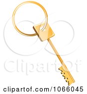 Clipart 3d Golden Skeleton House Key Royalty Free Vector Illustration