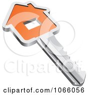 Clipart 3d Orange House Key Royalty Free Vector Illustration