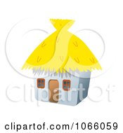 Clipart 3d House With A Straw Roof Royalty Free Vector Illustration