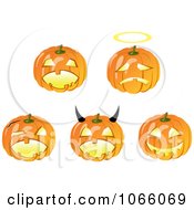 Clipart Halloween Pumpkins Royalty Free Vector Illustration by Vector Tradition SM