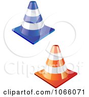 Clipart 3d Construction Cones Royalty Free Vector Illustration by Vector Tradition SM