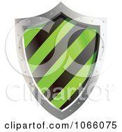 Poster, Art Print Of 3d Green And Black Shield