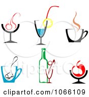 Clipart Juices And Alcohol Royalty Free Vector Illustration