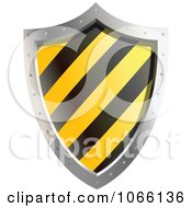 Poster, Art Print Of 3d Yellow And Black Shield